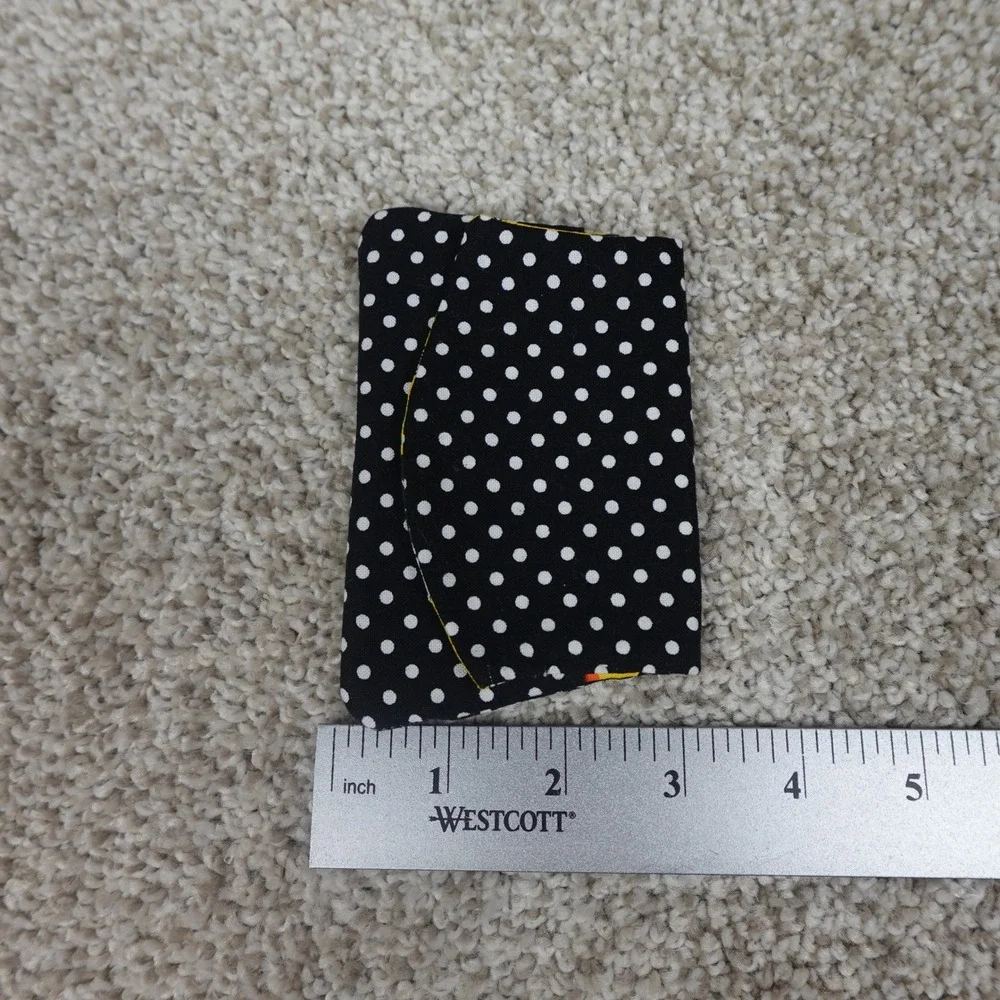 Looney Tunes Bugs Bunny Polka Dot Fabric Pocket Wallet Card Holder Black Yellow